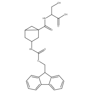 (2S)-2-{[(1RS,3RS,5RS)-3-({[(9H-fluoren-9-yl)methoxy]carbonyl}amino)bicyclo[3.1.0]hexan-1-yl]formamido}-3-hydroxypropanoic acid结构式