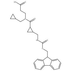 rac-3-[N-(cyclopropylmethyl)-1-[(1R,2S)-2-[({[(9H-fluoren-9-yl)methoxy]carbonyl}amino)methyl]cyclopropyl]formamido]propanoic acid Structure