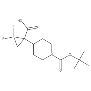 1-{1-[(Tert-butoxy)carbonyl]piperidin-4-yl}-2,2-difluorocyclopropane-1-carboxylic acid结构式
