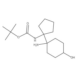 tert-butyl N-[1-(1-amino-4-hydroxycyclohexyl)cyclopentyl]carbamate Structure