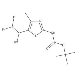tert-butyl N-[5-(2,2-difluoro-1-hydroxyethyl)-4-methyl-1,3-thiazol-2-yl]carbamate结构式