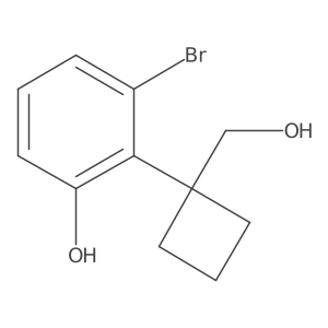 3-Bromo-2-[1-(hydroxymethyl)cyclobutyl]phenol结构式