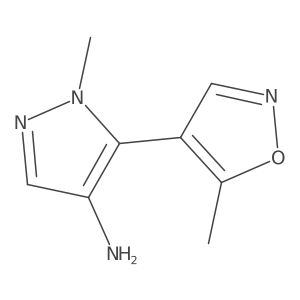 1-methyl-5-(5-methyl-1,2-oxazol-4-yl)-1H-pyrazol-4-amine结构式