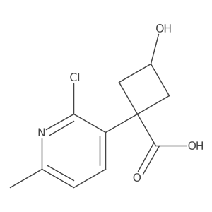 1-(2-Chloro-6-methylpyridin-3-yl)-3-hydroxycyclobutane-1-carboxylic acid结构式
