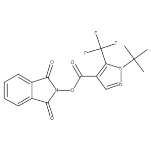 1,3-dioxo-2,3-dihydro-1H-isoindol-2-yl 1-tert-butyl-5-(trifluoromethyl)-1H-pyrazole-4-carboxylate结构式