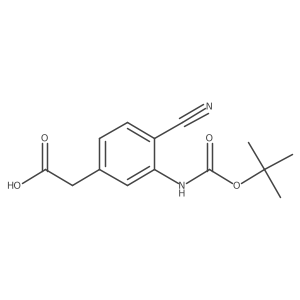 2-(3-{[(Tert-butoxy)carbonyl]amino}-4-cyanophenyl)acetic acid Structure