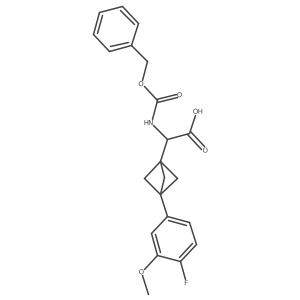 2-[3-(4-Fluoro-3-methoxyphenyl)-1-bicyclo[1.1.1]pentanyl]-2-(phenylmethoxycarbonylamino)acetic acid Structure