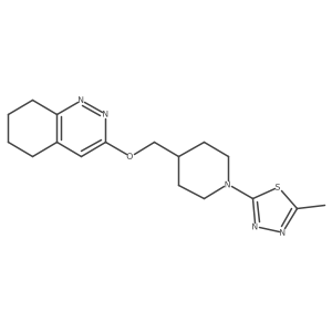 2-Methyl-5-(4-(((5,6,7,8-tetrahydrocinnolin-3-yl)oxy)methyl)piperidin-1-yl)-1,3,4-thiadiazole结构式