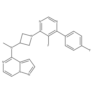 1-[5-fluoro-6-(4-fluorophenyl)pyrimidin-4-yl]-N-methyl-N-{pyrazolo[1,5-a]pyrazin-4-yl}azetidin-3-amine结构式