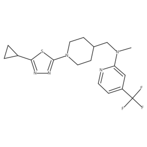 N-{[1-(5-cyclopropyl-1,3,4-thiadiazol-2-yl)piperidin-4-yl]methyl}-N-methyl-4-(trifluoromethyl)pyridin-2-amine Structure