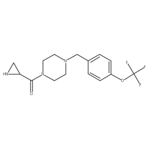 1-[(2R)-aziridine-2-carbonyl]-4-{[4-(trifluoromethoxy)phenyl]methyl}piperazine Structure