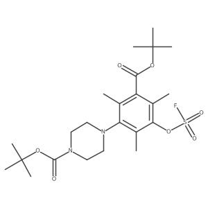 Tert-butyl 4-{3-[(tert-butoxy)carbonyl]-5-[(fluorosulfonyl)oxy]-2,4,6-trimethylphenyl}piperazine-1-carboxylate结构式