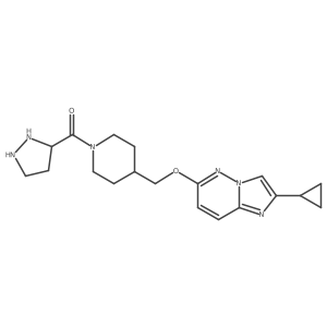 [4-[(2-Cyclopropylimidazo[1,2-b]pyridazin-6-yl)oxymethyl]piperidin-1-yl]-pyrazolidin-3-ylmethanone结构式