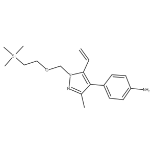 4-[5-Ethenyl-3-methyl-1-[[2-(trimethylsilyl)ethoxy]methyl]-1H-pyrazol-4-yl]benzenamine结构式