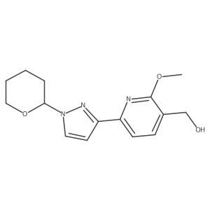 2-methoxy-6-[1-(tetrahydro-2H-pyran-2-yl)-1H-pyrazol-3-yl]-3-Pyridinemethanol结构式