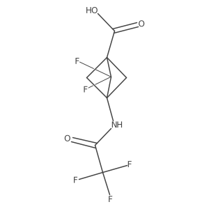 2,2-difluoro-3-[(2,2,2-trifluoroacetyl)amino]bicyclo[1.1.1]pentane-1-carboxylic acid结构式