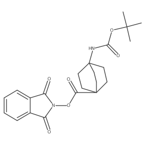 1,3-Dioxoisoindolin-2-YL 4-((tert-butoxycarbonyl)amino)bicyclo[2.2.2]octane-1-carboxylate Structure