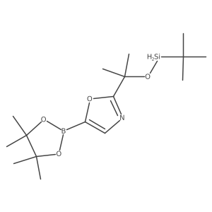 Tert-butyl-[2-[5-(4,4,5,5-tetramethyl-1,3,2-dioxaborolan-2-yl)-1,3-oxazol-2-yl]propan-2-yloxy]silane结构式