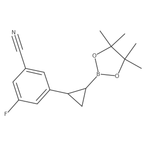 3-Fluoro-5-(2-(4,4,5,5-tetramethyl-1,3,2-dioxaborolan-2-yl)cyclopropyl)benzonitrile结构式