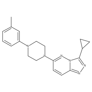 1-{3-Cyclopropyl-[1,2,4]triazolo[4,3-b]pyridazin-6-yl}-4-(3-methylphenyl)piperazine结构式