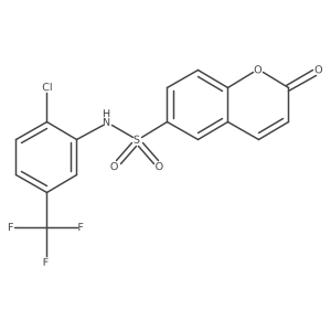 N-[2-chloro-5-(trifluoromethyl)phenyl]-2-oxo-2H-chromene-6-sulfonamide结构式