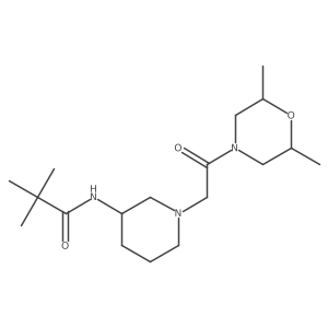 N-{1-[2-(2,6-dimethylmorpholin-4-yl)-2-oxoethyl]piperidin-3-yl}-2,2-dimethylpropanamide结构式