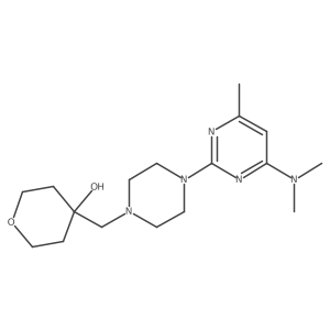 4-({4-[4-(Dimethylamino)-6-methylpyrimidin-2-yl]piperazin-1-yl}methyl)oxan-4-ol结构式