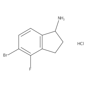 5-Bromo-4-fluoro-2,3-dihydro-1H-inden-1-amine hydrochloride结构式