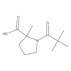 (2S)-1-(2,2-dimethylpropanoyl)-2-methylpyrrolidine-2-carboxylic acid结构式
