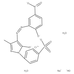 Chromate(1-), diaqua[4-[4,5-dihydro-4-[[2-(hydroxy-kappaO)-5-nitrophenyl]azo-kappaN1]-3-methyl-5-(oxo-kappaO)-1H-pyrazol-1-yl]benzenesulfonato(3-)]hydroxy-, sodium Structure