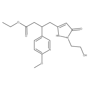 ethyl 4-[2-(2-hydroxyethyl)-3-oxo-1H-pyrazol-5-yl]-3-(6-methoxypyridin-3-yl)butanoate结构式