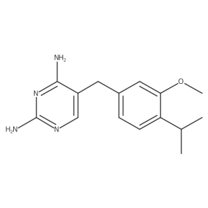 5-[(3-Methoxy-4-propan-2-ylphenyl)methyl]pyrimidine-2,4-diamine结构式