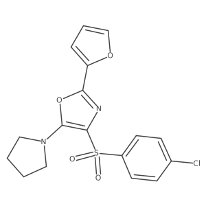 4-((4-Chlorophenyl)sulfonyl)-2-(furan-2-yl)-5-(pyrrolidin-1-yl)oxazole结构式
