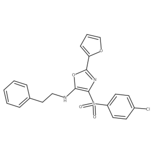 4-[(4-chlorophenyl)sulfonyl]-2-(furan-2-yl)-N-(2-phenylethyl)-1,3-oxazol-5-amine结构式