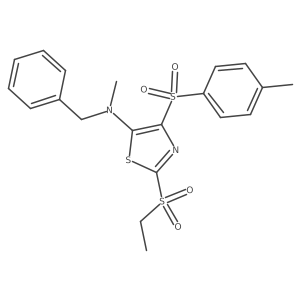 N-benzyl-2-(ethylsulfonyl)-N-methyl-4-[(4-methylphenyl)sulfonyl]-1,3-thiazol-5-amine Structure