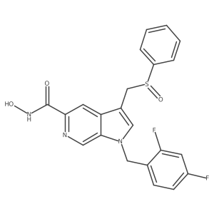 1h-Pyrrolo[2,3-c]pyridine-5-carboxamide,1-[(2,4-difluorophenyl)methyl]-n-hydroxy-3-[(phenylsulfinyl)methyl]-结构式