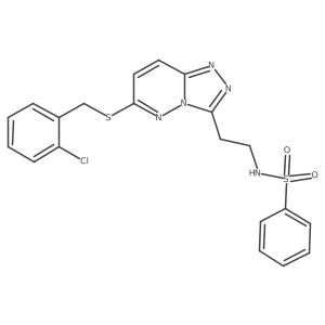 N-(2-{6-[(2-chlorobenzyl)thio][1,2,4]triazolo[4,3-b]pyridazin-3-yl}ethyl)benzenesulfonamide结构式
