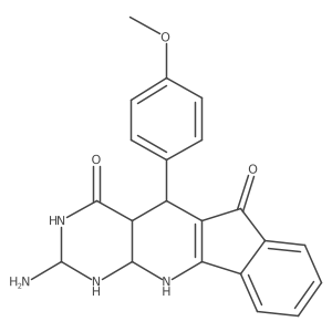 6-Amino-2-(4-methoxyphenyl)-5,7,9-triazatetracyclo[8.7.0.03,8.011,16]heptadeca-1(10),11,13,15-tetraene-4,17-dione结构式