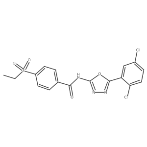 N-(5-(2,5-dichlorophenyl)-1,3,4-oxadiazol-2-yl)-4-(ethylsulfonyl)benzamide结构式