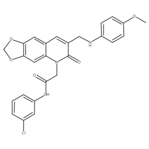 N-(3-chlorophenyl)-2-(7-(((4-methoxyphenyl)amino)methyl)-6-oxo-[1,3]dioxolo[4,5-g]quinolin-5(6H)-yl)acetamide Structure