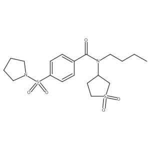 N-butyl-N-(1,1-dioxidotetrahydrothiophen-3-yl)-4-(pyrrolidin-1-ylsulfonyl)benzamide结构式