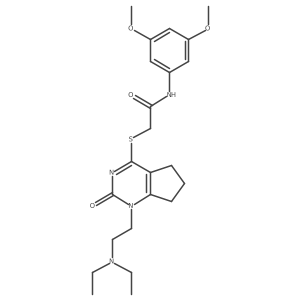 2-((1-(2-(diethylamino)ethyl)-2-oxo-2,5,6,7-tetrahydro-1H-cyclopenta[d]pyrimidin-4-yl)thio)-N-(3,5-dimethoxyphenyl)acetamide Structure
