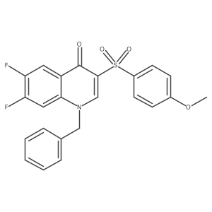 1-benzyl-6,7-difluoro-3-[(4-methoxyphenyl)sulfonyl]quinolin-4(1H)-one结构式