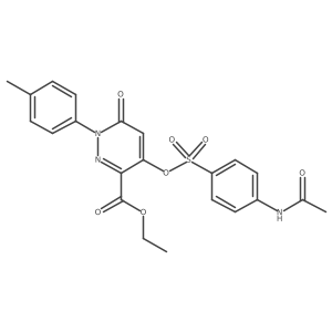 Ethyl 4-(((4-acetamidophenyl)sulfonyl)oxy)-6-oxo-1-(p-tolyl)-1,6-dihydropyridazine-3-carboxylate结构式
