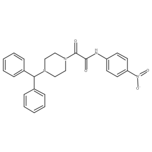2-(4-benzhydrylpiperazin-1-yl)-N-(4-nitrophenyl)-2-oxoacetamide结构式