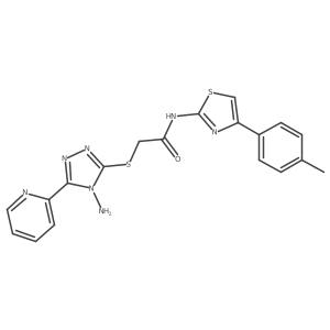 2-{[4-amino-5-(pyridin-2-yl)-4H-1,2,4-triazol-3-yl]sulfanyl}-N-[4-(4-methylphenyl)-1,3-thiazol-2-yl]acetamide Structure