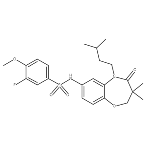 3-fluoro-N-(5-isopentyl-3,3-dimethyl-4-oxo-2,3,4,5-tetrahydrobenzo[b][1,4]oxazepin-7-yl)-4-methoxybenzenesulfonamide Structure
