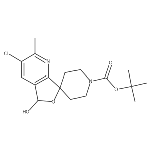 1,1-Dimethylethyl 3-chloro-5-hydroxy-2-methylspiro[furo[3,4-b]pyridine-7(5H),4a(2)-piperidine]-1a(2)-carboxylate结构式