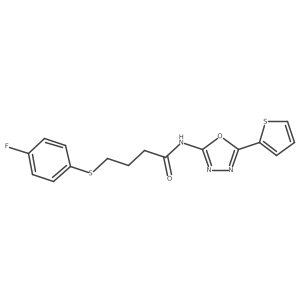 4-((4-fluorophenyl)thio)-N-(5-(thiophen-2-yl)-1,3,4-oxadiazol-2-yl)butanamide Structure