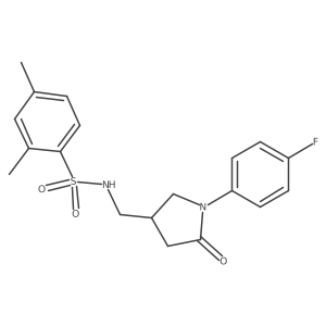 N-((1-(4-fluorophenyl)-5-oxopyrrolidin-3-yl)methyl)-2,4-dimethylbenzenesulfonamide Structure